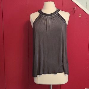 Cable and gauge gray sleeveless top